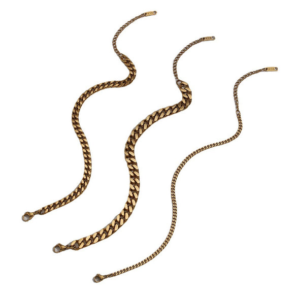 Women's Fashion Trendy Hiphop Style Stainless Steel Electroplated Geometric Chain Bracelet