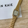Women's Fashion Wine Barrel Shape Alloy Watch With Bamboo Band