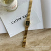 Women's Fashion Wine Barrel Shape Alloy Watch With Bamboo Band