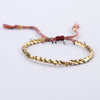 Women's Fashion Woven Bracelet With Copper Beads And Tassel Geometric Pattern Polished