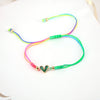 Women's Fashion Woven Copper Adjustable Bracelet With Micro Inlaid Color Zircon Geometric Heart Shape Jewelry