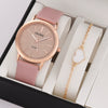 Women's Fashionable Alloy And Textile Glass Quartz Round Dial Watch
