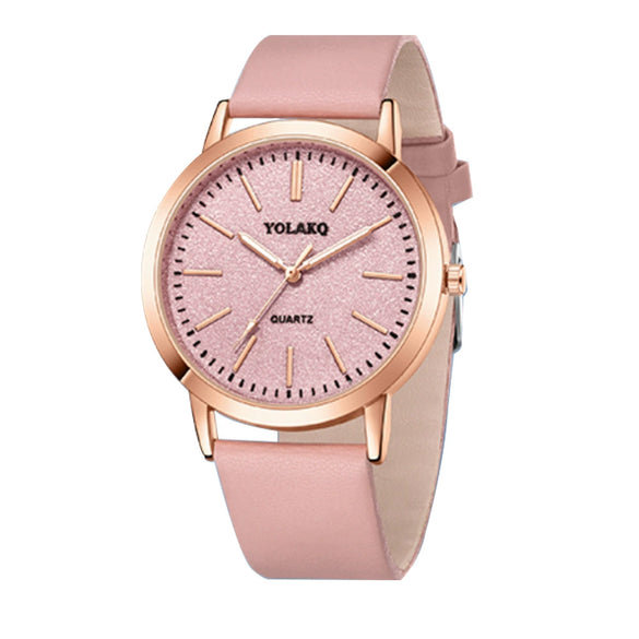 Women's Fashionable Alloy And Textile Glass Quartz Round Dial Watch