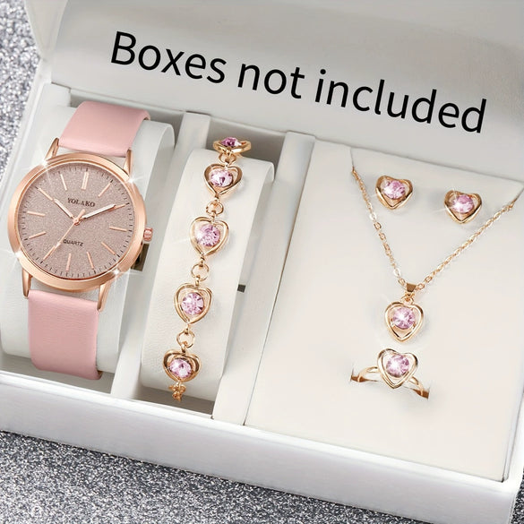 Women's Fashionable Alloy And Textile Glass Quartz Round Dial Watch