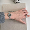 Women's Fashionable Alloy Case And Beads Strap Round Dial Diamondencrusted Bracelet Watch