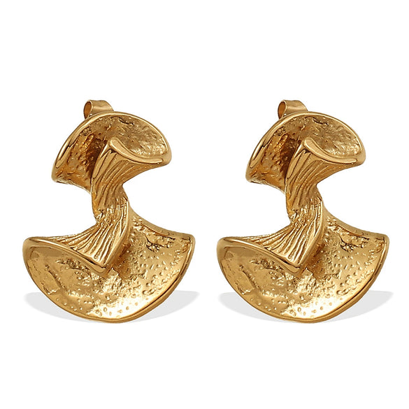 Women's Fashionable And Versatile Rotating Ballet Fanshaped 316L Stainless Steel Electroplated Earrings