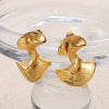 Women's Fashionable And Versatile Rotating Ballet Fanshaped 316L Stainless Steel Electroplated Earrings