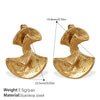 Women's Fashionable And Versatile Rotating Ballet Fanshaped 316L Stainless Steel Electroplated Earrings