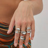 Women's Fashionable Asymmetrical Alloy Geometric Open Ring 3Piece Set With Electroplating