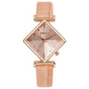Women's Fashionable Casual Summer Quartz Watch With Alloy Case Imitation Leather Strap Stainless Steel Buckle And Diamond Dial Shape