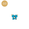 Women's Fashionable Copper Stone Butterfly Zodiac Diamond Earrings