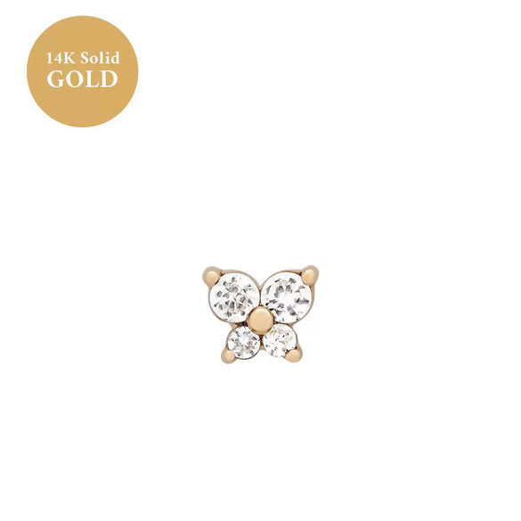 Women's Fashionable Copper Stone Butterfly Zodiac Diamond Earrings