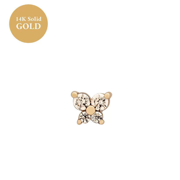 Women's Fashionable Distinctive Butterfly Ear Nails Copper Inlaid With Diamond Animals Style