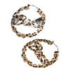 Women's Fashionable Electroplated Alloy Hollow Geometric Circle Letter And Flower Earrings