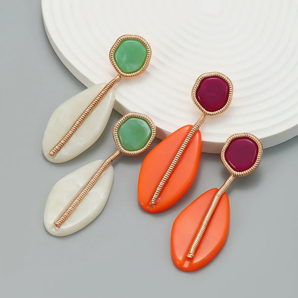 Women's Fashionable Geometric Alloy Earrings With Electroplating Treatment