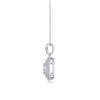 Women's Fashionable Geometric S925 Silver Pendant Necklace With Moissanite Inlay And Cross Chain