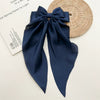 Women's Fashionable Handmade Cloth Spring Clip Hair Accessories With Bow And Long Tail Streamer