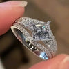 Women's Fashionable Light Luxury Elegant Copper Ring Inlaid With Shiny Zircon Rhombus Geometric Style