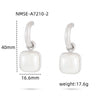 Women's Fashionable Light Luxury Square Pearl Stainless Steel Electroplated Earrings