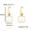 Women's Fashionable Light Luxury Square Pearl Stainless Steel Electroplated Earrings