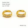 Women's Fashionable Light Luxury 316L Stainless Steel Gold Plated Geometric Inlaid Zircon Earrings