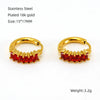 Women's Fashionable Light Luxury 316L Stainless Steel Gold Plated Geometric Inlaid Zircon Earrings