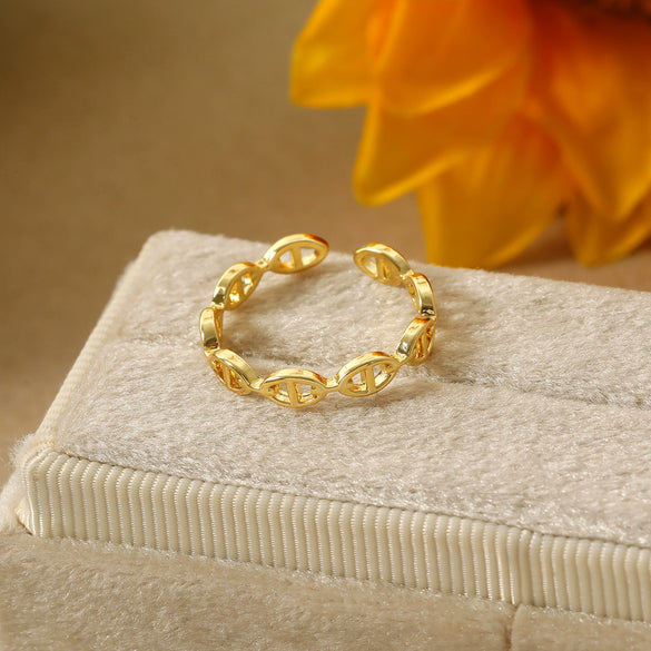 Women's Fashionable Retro All Match Finger Tail Ring Hand Jewelry Made Of Copper And Alloy With Geometry Styling And Pattern And Adjustable Opening