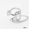 Women's Fashionable Simple Open Stainless Steel Geometric Cross Ring With Electroplating
