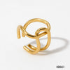 Women's Fashionable Simple Open Stainless Steel Geometric Cross Ring With Electroplating