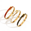 Women's Fashionable Temperament Open Horseshoe Buckle Titanium Steel Bracelet With Electroplating