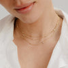 Women's Fashionable Three Layer Stacked Small Clear High Level Simple Multi Layer Zircon Titanium Steel O Chain Necklace With Electroplating Treatment