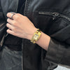 Women's Fashionable Vintage Watch With Steel Band Square Dial Alloy Case And Mineral Reinforced Glass Mirror