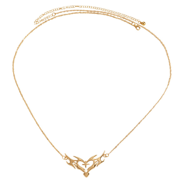 Women's Fashionable Waist Chain With Zircon Heart Wing Pendant Made Of Zinc Alloy