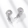 Women's Feather Earrings S925 Silver Ice Flower Cut High Carbon Diamond Geometric Design
