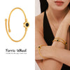Women's Ferris Wheel Doublesided Electroplated Stainless Steel And Fritillary Elastic Bracelet Simple Minimalist Jewelry