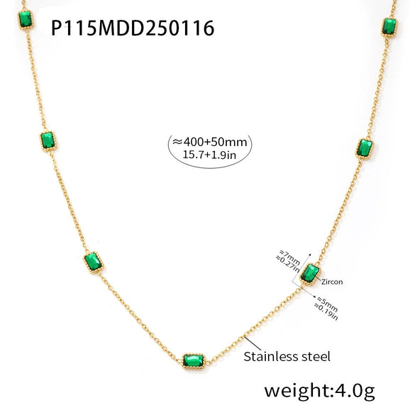 Women's Ferris Wheel Light Luxury Style Stainless Steel Zircon Electroplated Necklace Bracelet Jewelry Set