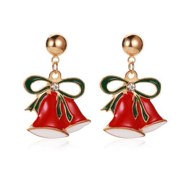 Women's Festive Alloy Geometric Christmas Tree Snowflake Pumpkin And Rainbow Electroplated Earrings Holiday Gift