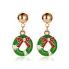 Women's Festive Alloy Geometric Christmas Tree Snowflake Pumpkin And Rainbow Electroplated Earrings Holiday Gift