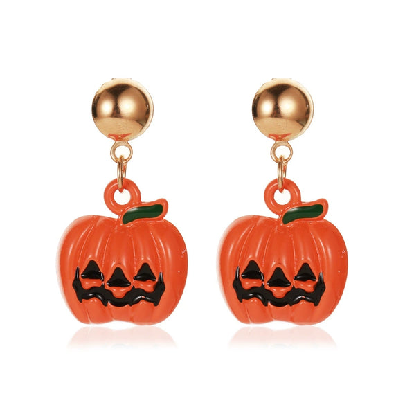 Women's Festive Alloy Geometric Christmas Tree Snowflake Pumpkin And Rainbow Electroplated Earrings Holiday Gift
