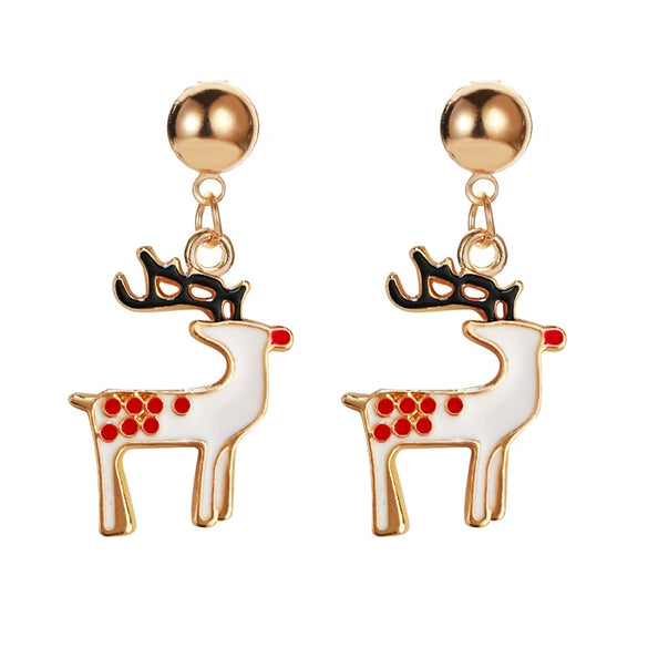 Women's Festive Alloy Geometric Christmas Tree Snowflake Pumpkin And Rainbow Electroplated Earrings Holiday Gift