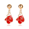 Women's Festive Alloy Geometric Christmas Tree Snowflake Pumpkin And Rainbow Electroplated Earrings Holiday Gift
