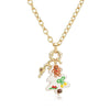 Women's Festive Cartoon Christmas Tree And Snowman Glass Pendant Necklace With Copper Chain And Plated Finish