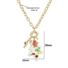 Women's Festive Cartoon Christmas Tree And Snowman Glass Pendant Necklace With Copper Chain And Plated Finish