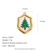 Women's Festive Christmas Reindeer Pendant With Colorful Dripping Design Goldplated Stainless Steel Jewelry