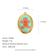 Women's Festive Christmas Reindeer Pendant With Colorful Dripping Design Goldplated Stainless Steel Jewelry