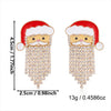 Women's Festive Santa Hat Rhinestone Tassel Drop Earrings Electroplated Alloy Holiday Party Jewelry