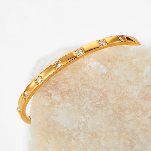 Women's Fine Zircon Stainless Steel Electroplated Bracelet