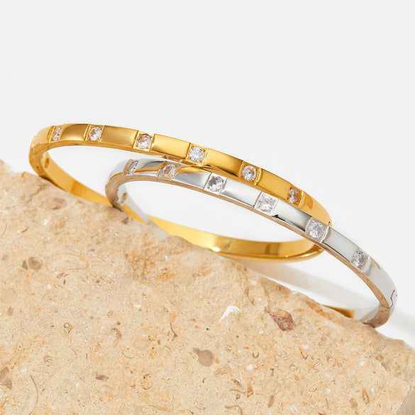 Women's Fine Zircon Stainless Steel Electroplated Bracelet