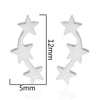 Women’s Five Pointed Star Stainless Steel Stud Earrings With Electroplated Finish Wholesale Jewelry