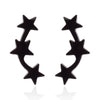 Women’s Five Pointed Star Stainless Steel Stud Earrings With Electroplated Finish Wholesale Jewelry